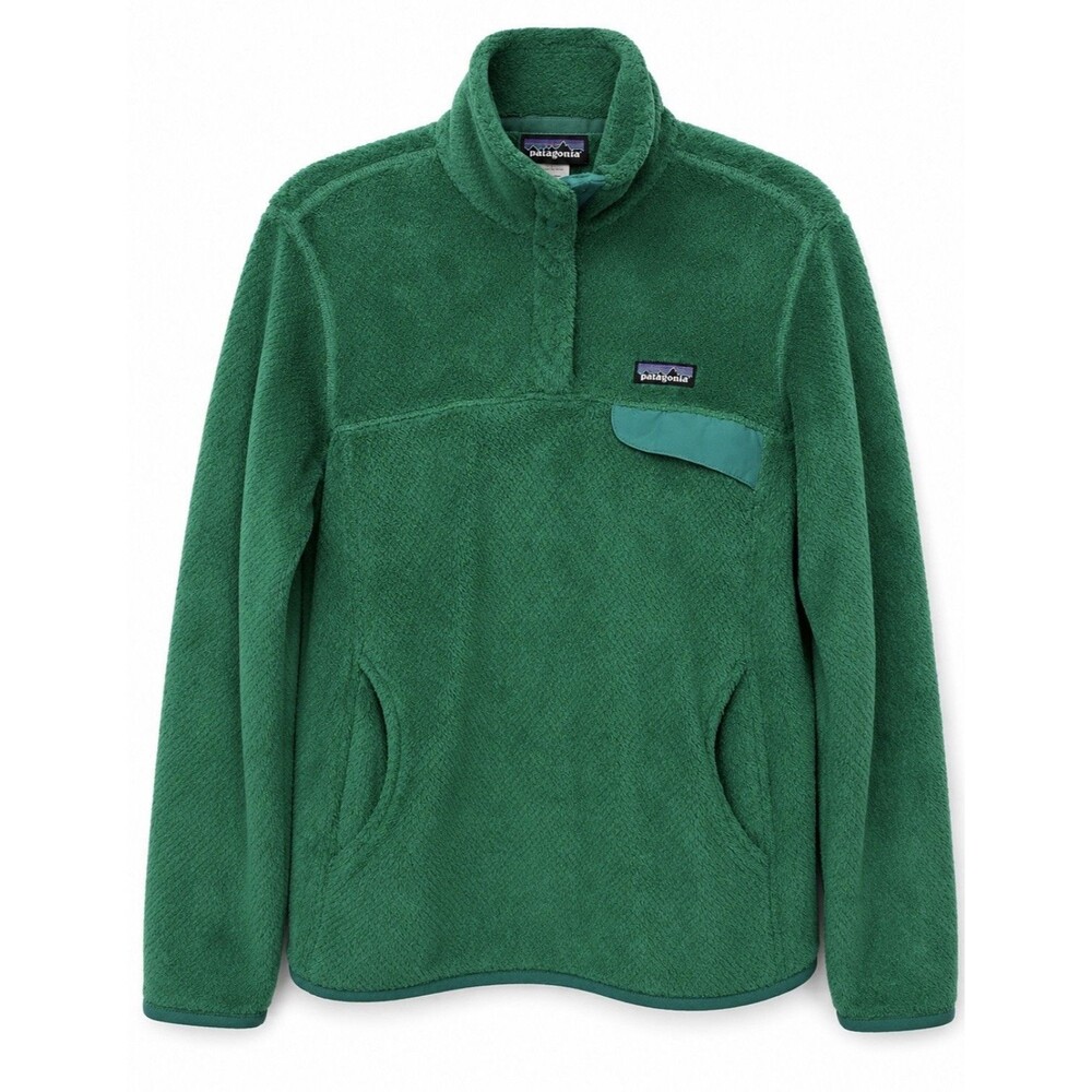 Patagonia Women's Sz. M Synchilla Snap T Pullover Green Polartec Fleece Jacket